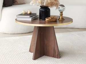 RondesalontafelMUSHY60cmwalnoot