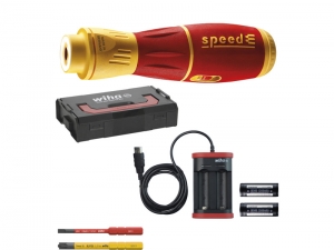 Wiha591T101E-schroevendraaierSpeedEIIElectric7-delig-MetSlimBits-Accus-USB-oplader-InL-BoxxMini