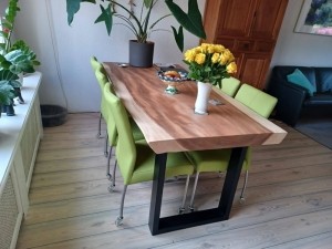Setvan6lereneetkamerstoelen-metwieltjes-groenleer-EchtleerModernontdekdeveleLeersoortenenKleurenbijShopX