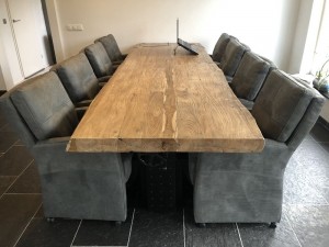 Setvan8lereneetkamerfauteuils-metarmleuningenwieltjes-grijsleer-EchtleerLandelijkontdekdeveleLeersoortenenKleurenbijShopX