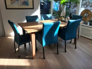 Setvan6lereneetkamerstoelen-blauwleer-EchtleerModernontdekdeveleLeersoortenenKleurenbijShopX
