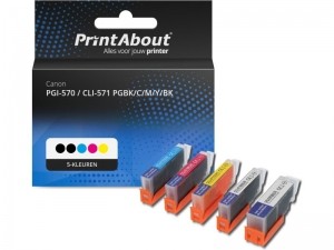 PrintAbouthuismerkInktcartridgePGI-570CLI-571PGBKCMYBK5-kleurenMultipackGeschiktvoorCanon