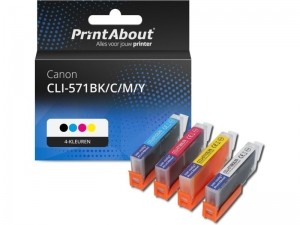 PrintAbouthuismerkInktcartridgeCLI-571BKCMY4-kleurenMultipackGeschiktvoorCanon