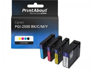 PrintAbouthuismerkInktcartridgePGI-2500BKCMY4-kleurenMultipackGeschiktvoorCanon