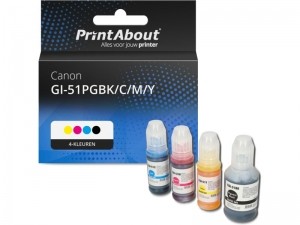 PrintAbouthuismerkInktcartridgeGI-51PGBKCMY4-kleurenMultipackGeschiktvoorCanon