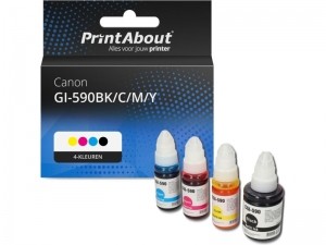 PrintAbouthuismerkInktcartridgeGI-590BKCMY4-kleurenMultipackGeschiktvoorCanon