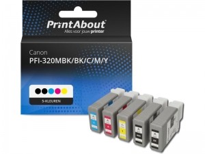 PrintAbouthuismerkInktcartridgePFI-320MBKBKCMY5-kleurenMultipackGeschiktvoorCanon