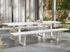 PicknicktafelVICENZA240cmaluminiumwit