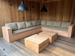 DouglashoutenloungesetRorymetblokarmleuningen