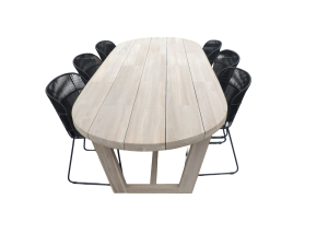 SetvanLaurentafel270x110x76cmteakageden6FayestoellavainclkussenYoi-Yoi