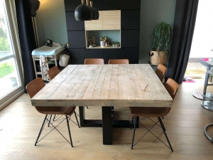 SteigerhoutentafelDelvonmetstalenspinpoot