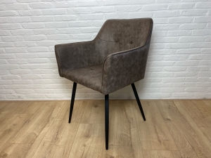 StoelBergenmetarmleuninggrijsmicrovezelOUTLET