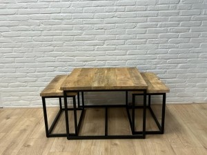 Mangohoutensalontafelsetvan3Ivanvierkant