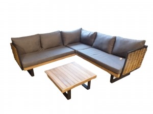 Pasadenaloungesetbambootuinsetteakinclusiefgrijzekussensentafel75x75cmYoi-Yoi