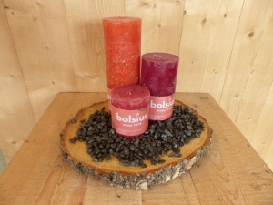 KaarsensetBolsius3stukrodeendonkerrodetintenmetzwartesteentjesWarentuinMix-Warentuinmix