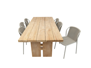 SetvanZentafel240x100x75cmteaken6VedellastoelenZAsalix-Yoi