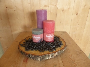 KaarsensetBolsius3stukpaarsroodengrijsgroenmetzwartesteentjesWarentuinMix-Warentuinmix