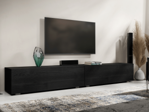 Tv-meubelKINGSTON2klapdeuren210cmzwarteik