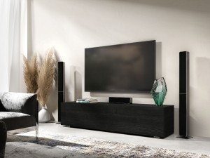 Tv-meubelKINGSTON1klapdeur140cmzwarteik