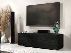 Tv-meubelKINGSTON1klapdeur105cmzwarteik