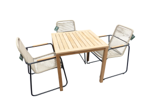 SetvanTrentotafel80x80x75teaken4Wasabistoelennaturelinclkussen-Yoi