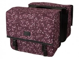 DubbelefietstasNaraMiniFlowerAubergine33L