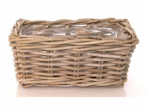 BloembakBakRotanGrijs30X15H15cmVanderLeeden-Vanderleeden