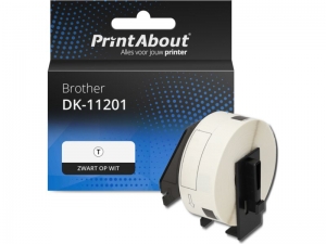 PrintAbouthuismerkEtiketDK-11201Zwartopwit29mmx90mmGeschiktvoorBrother