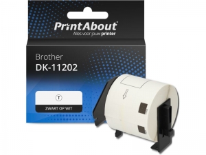 PrintAbouthuismerkEtiketDK-11202Zwartopwit62mmx100mmGeschiktvoorBrother