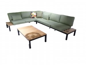 LoungesetToriblackteakinclusiefemeraldgreenkussens-Yoi