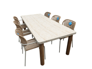 SetvanKatanatafel250x100cmcementen6Bowenstoelenoysternatural-Eurofleuraanbieding