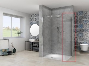 VanRijnST08zijwandvoordouchedeurhelderglas100x200cmchroom