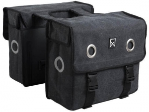 DubbelefietstasCanvasTas40LZwart