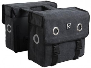 DubbelefietstasCanvasTas40LZwart