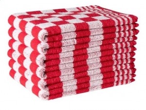 KeukenhanddoekSetvan6stuksVanBadstof50x50cmKatoenKeukendoekRood-Wit