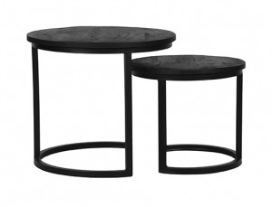 LABEL51SalontafelDuoZwartMangohoutSetvan2stuks-Rond
