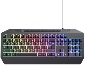 TrustGXT836Evocx-GamingKeyboardmetVerlichting-Polssteun-Multimediatoetsen-QwertyUS-
