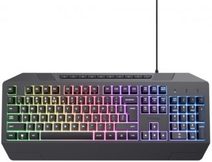 TrustGXT836Evocx-GamingKeyboardmetVerlichting-Polssteun-Multimediatoetsen-QwertyUS-
