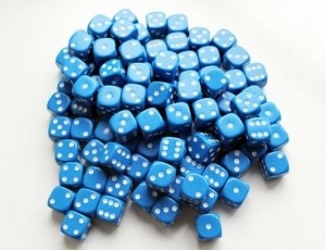 Dobbelstenen16mm-Blauw100stuks