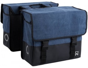 DubbelefietstasCanvasTasPlus40LBlauwMatzwart