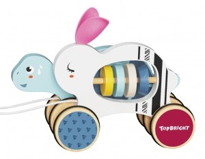 TopbrightHareTortoiseHoutenTrekfiguurTB-121104