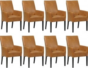 Setvan8LereneetkamerstoelenJust-metarmleuning-EchtleerLandelijkComfortabelenkiesuitmeerdan150kleuren-OntdekdeVeleLeersoortenenKleurenbijShopX