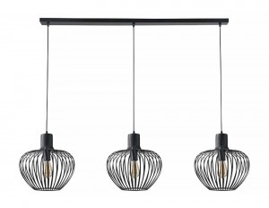 FreelightHanglampArraffone3lichtsL140cm30cmzwart