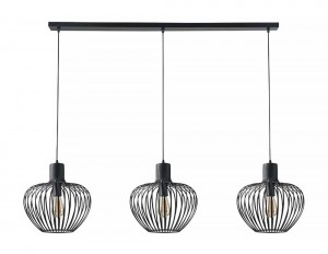 FreelightHanglampArraffone3lichtsL140cm30cmzwart