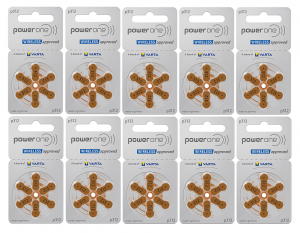 PowerOneHoorapparaatbatterijP312bruin60stuks