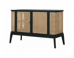 MUSTLivingDressoirRafflesRotanenhout125x80cm-ZwartNaturel