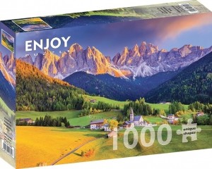 ChurchinDolomitesMountains-ItalyPuzzel1000stukjes