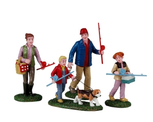 FamilyFishingDay12x4x23cm4stKersthuisjeLEMAX-Lemax