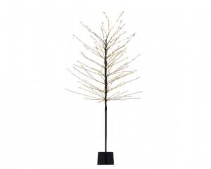 Classicwarm360Micro-LEDverlichteboomijzerzwartH180cm-Lumineo