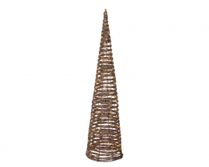 Classicwarm160Micro-LEDverlichtekegelwickerbruinH90cm-Lumineo